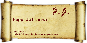 Hopp Julianna névjegykártya